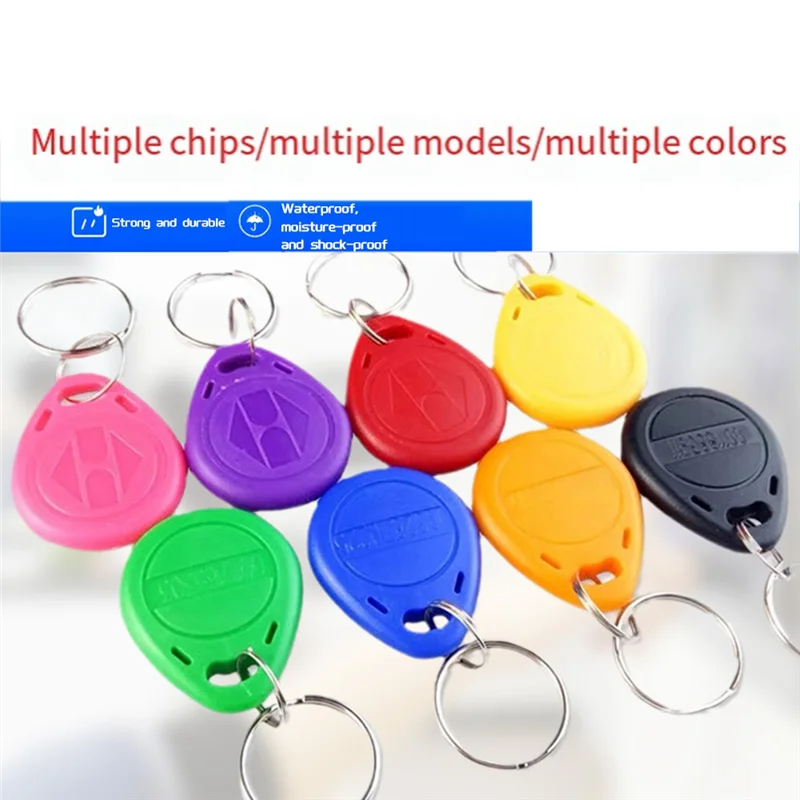 【صفقة فلاش!】50 قطعة 125 كيلو هرتز T5577 EM4305 Keyfobs إعادة الكتابة علامة RFID نسخة بطاقة الوصول معرف رمز حلقة شبيه المفاتيح لون عشوائي #3