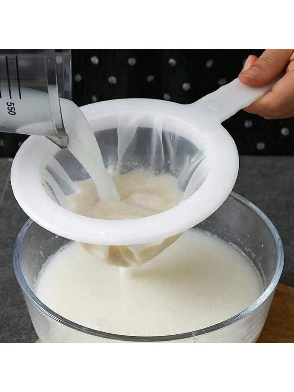 Fine Mesh Strainer Spoon, for Broth, Skimming, Wonton. 23cm, Stainless Steel Kitchen Ladle