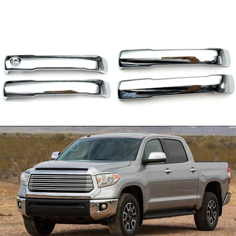 4Pcs Chrome Door Handle Cover Trim Shell Cover For Toyota Tundra 2022