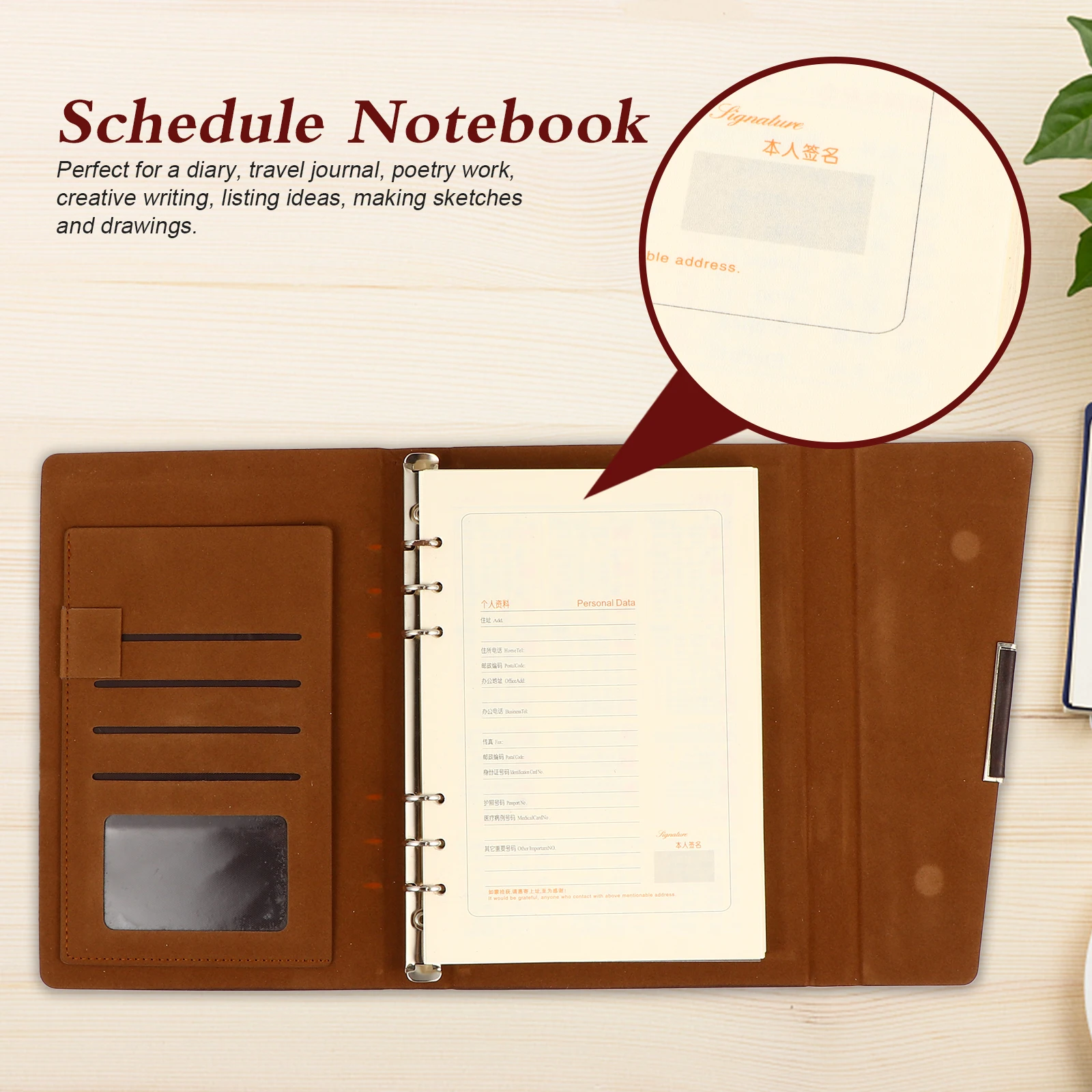 

1pc Business Notebook Lightweight Office Stationery Simple Design Daily Journal Travel Diary Student Teacher Use Pu Paper