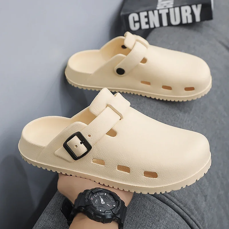 Мужская и женская летняя верхняя одежда, повседневные тапочки двойного назначения для пар большого размера с носком