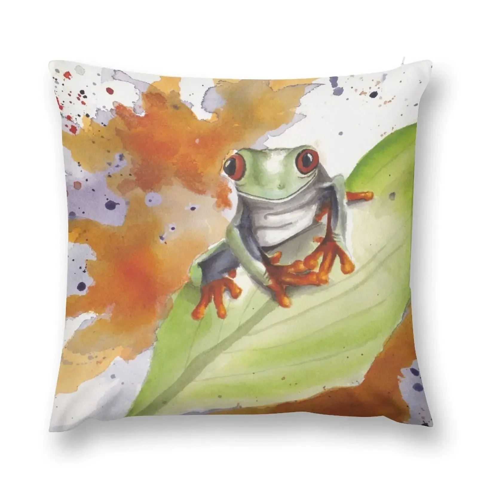 

Tree Frog Watercolor Artwork, Home Decor, and Gifts Throw Pillow pillowcases for sofa cushions Custom Cushion Photo pillow