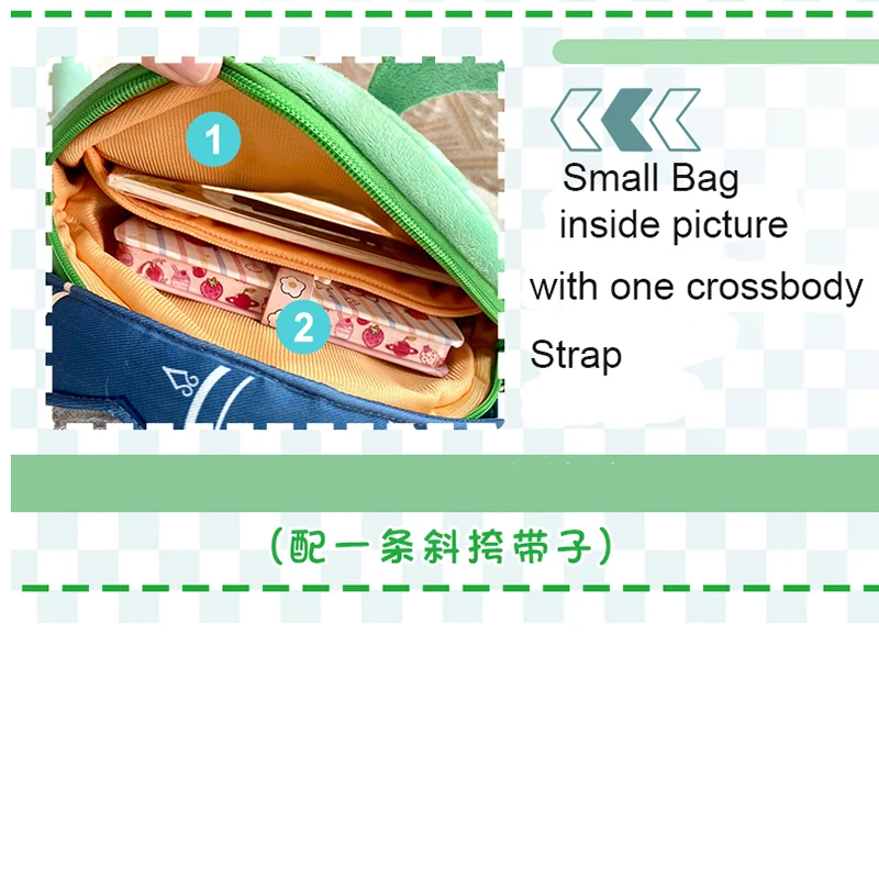 Kiryll Chudomiro Flins Borsa Cosplay Bocca Grande Kawaii Genshin Impact Borsa Cosplay Borsa a tracolla in peluche Borsa da scuola Regalo di festa