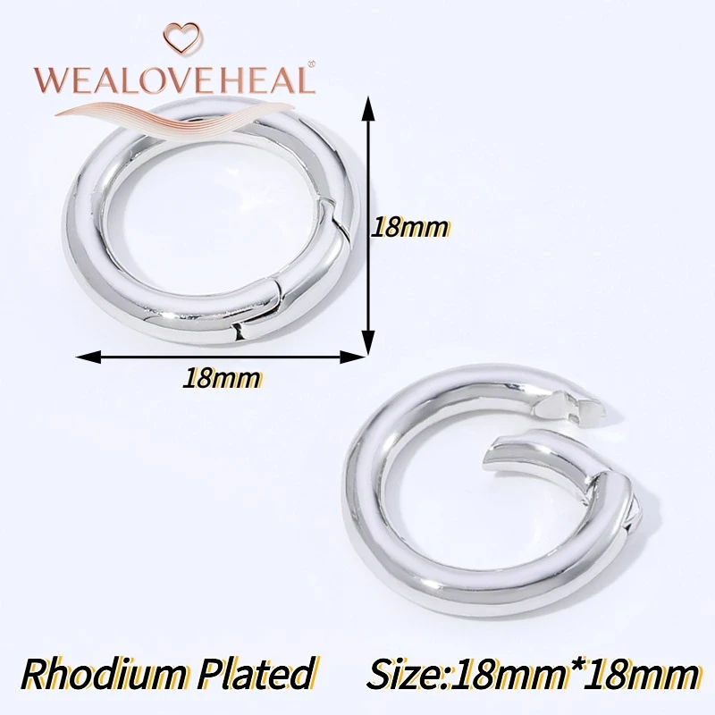 Hochwertige 18K vergoldete Messing-Karabinerhaken in Kreis-, Oval- und Herzform mit Druckverschluss für DIY-Schmuckherstellung. – Detail 37