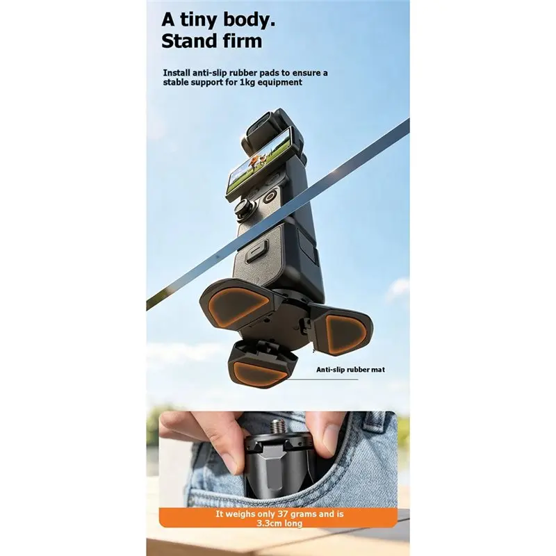 Magnetic Mini Tripod Base for DJI and for Insta360 - Portable, Foldable Camera Mount with Non-slip Feet