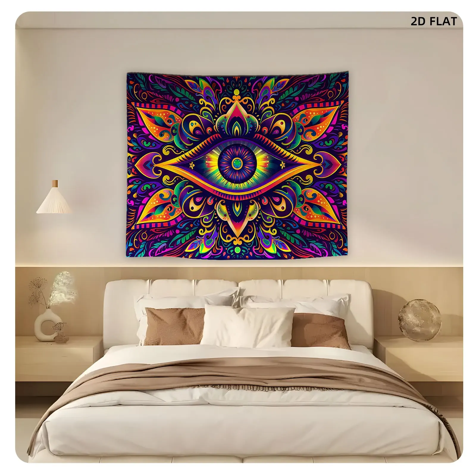 Highly detailed Boho Mandala Tapestry Wall Hanging Eye of Providence Geometric Spiritual Decoration for Bohemian Home Decor Livi