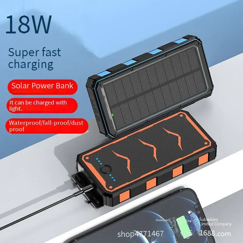 omni-in ZL802-20000 20000 mAh solar charger, wireless charging, fast charging, lighting, large capacity solar power supply