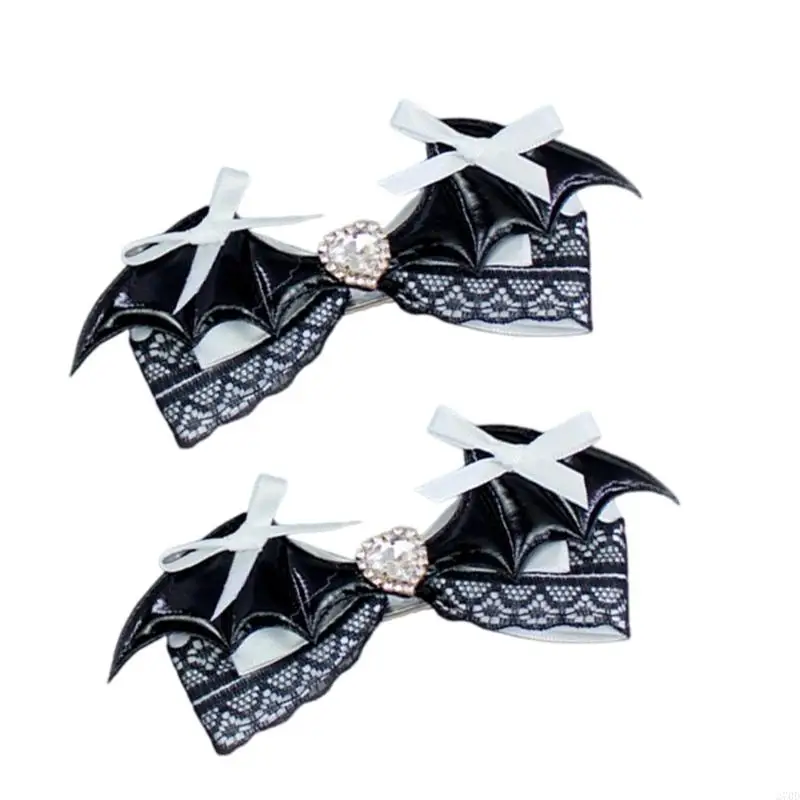 مشابك فيونكات شعر الخفاش للفتيات والنساء قطعتان من إكسسوارات الشعر التنكرية للهالوين #4