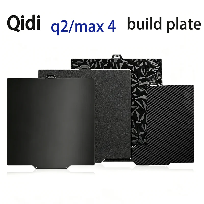 

Qidi Q2/Max 4 Black PEI Build Plate 280x280/390x390mm Flexible Smooth PEO/PET/PEY&Textured PEI High Quality Magnetic Steel Sheet