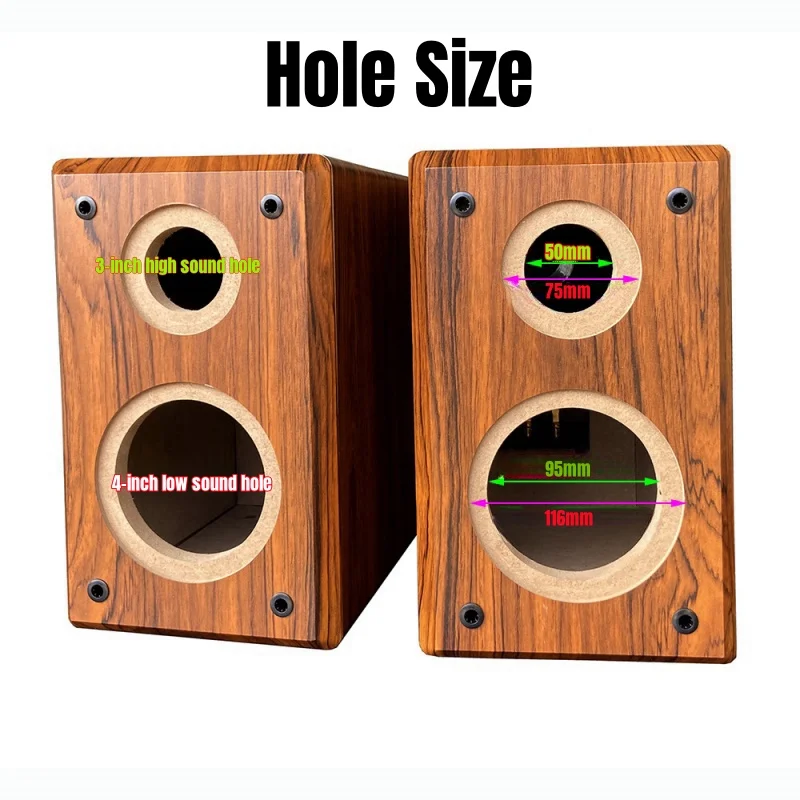 4-inch Maze Empty Speaker Box,DIY Car/Home Audio Modification,Two-Divided Frequency Speaker  Drawer,1 piece Speaker Wood Case