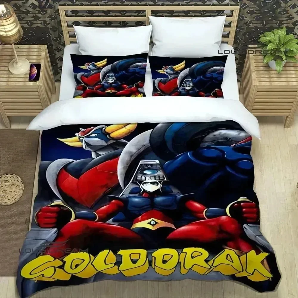 UFO ROBO GRENDIZER GOLDORAK Bedding Set 3D Printed Suitable for Bedroom Duvet Cover Set With Pillowcases Kids Home Textile