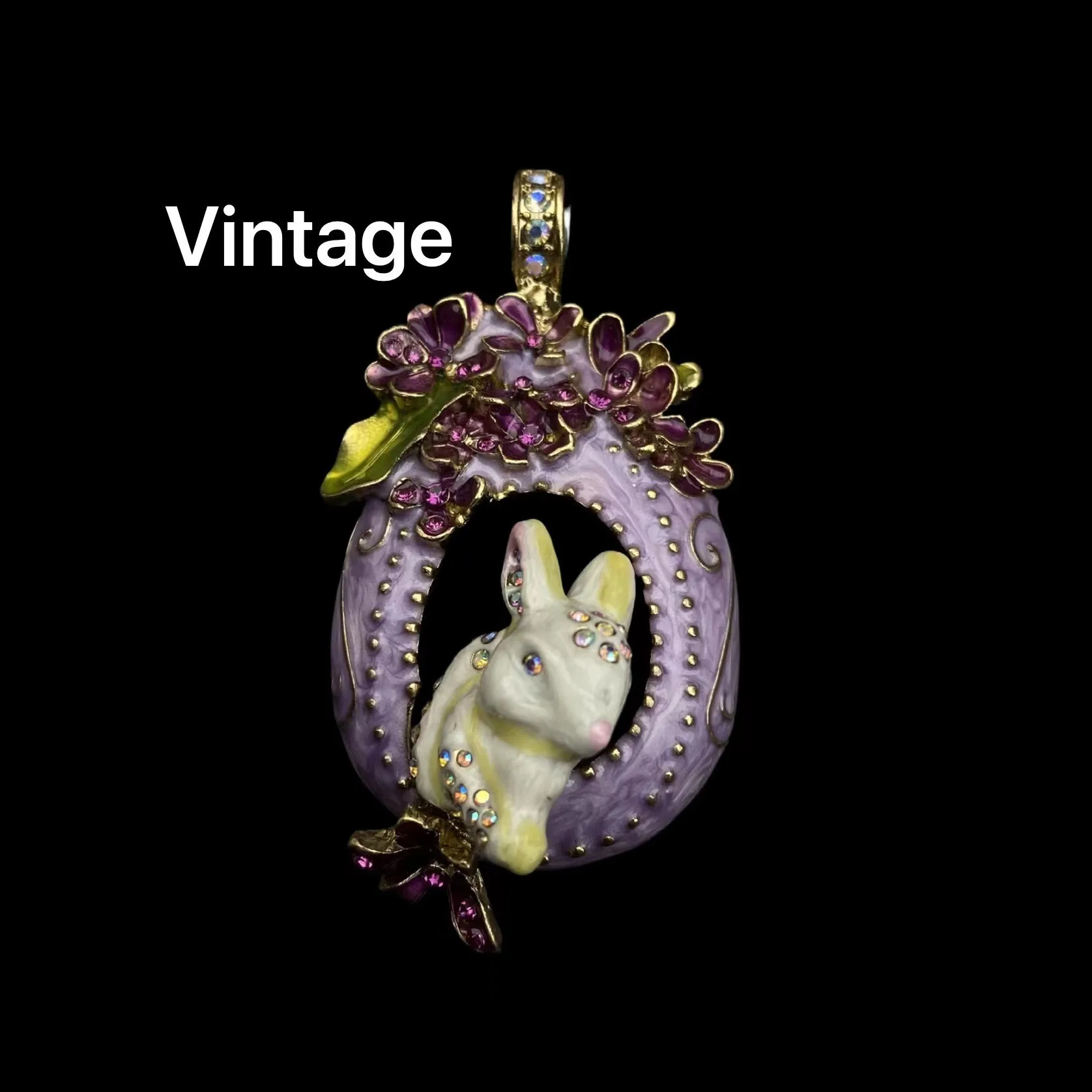 

KF European and American Fashion Trends Niche Design Cute Rabbit Enamel Craft Sweet Purple Joker Pendant.