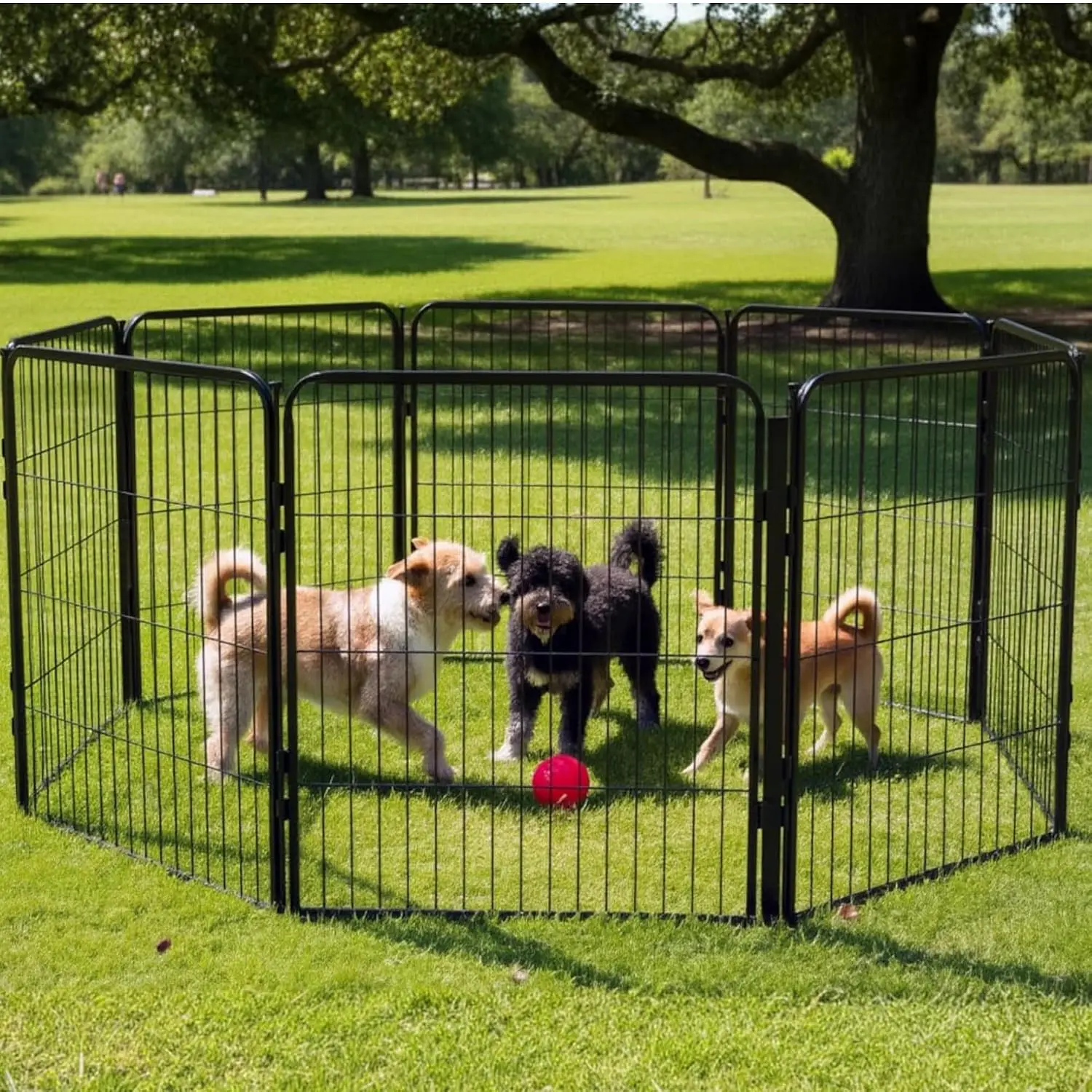 32'' 8 Panels Heavy Duty Dog Playpen, Portable Pet Fence for RV Camping Yard Outdoor, Rust Resistant Metal, Customized
