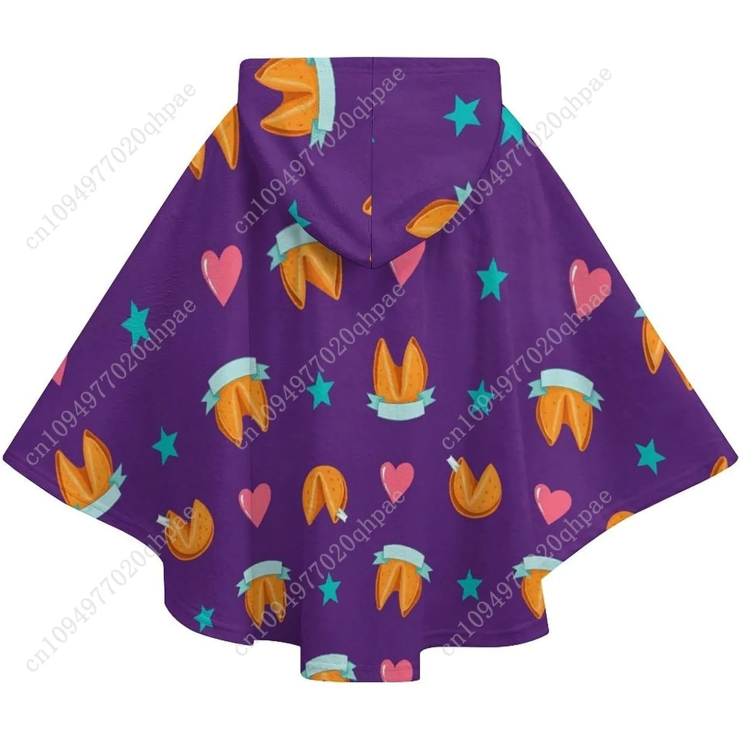 سترة بطانية مريحة من الفلانيل، هوديي كبير الحجم على شكل قلوب كوكي هارتز مع جيوب للأطفال والمراهقين #6