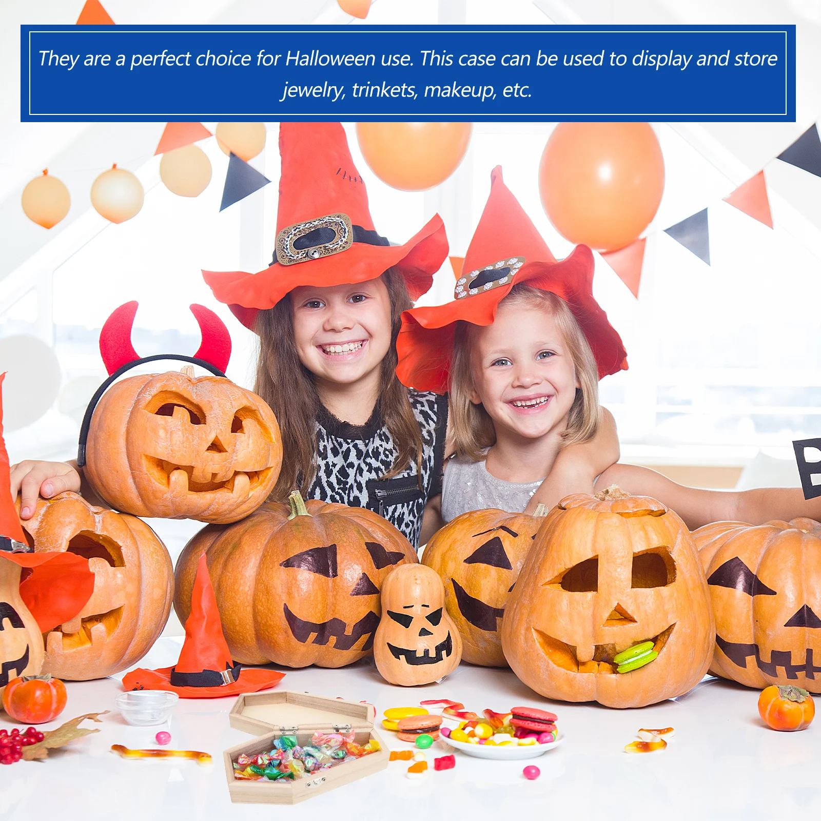 

Coffin Shaped Wooden Box Halloween Party Gift Storage Jewelry Organizer Halloween Coffin Storage Box Layout Scene Props