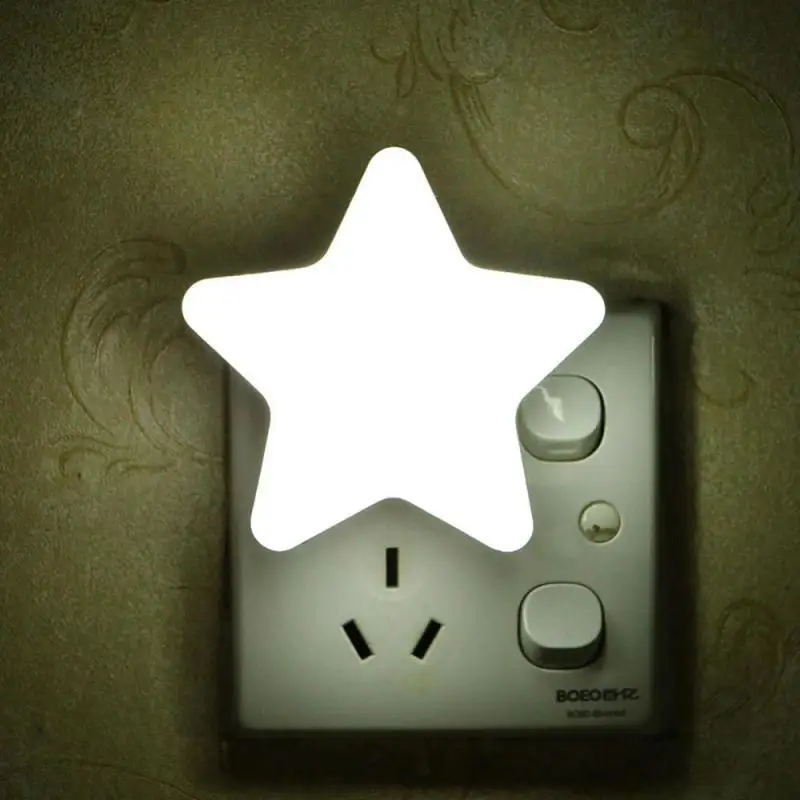 EU EU Plug Star Night Lamp Light, Luz Sensor, Decoração de Casa, Quarto, Quarto Do Bebê, Sala De Estar, Corredor, Suporte Do Telefone