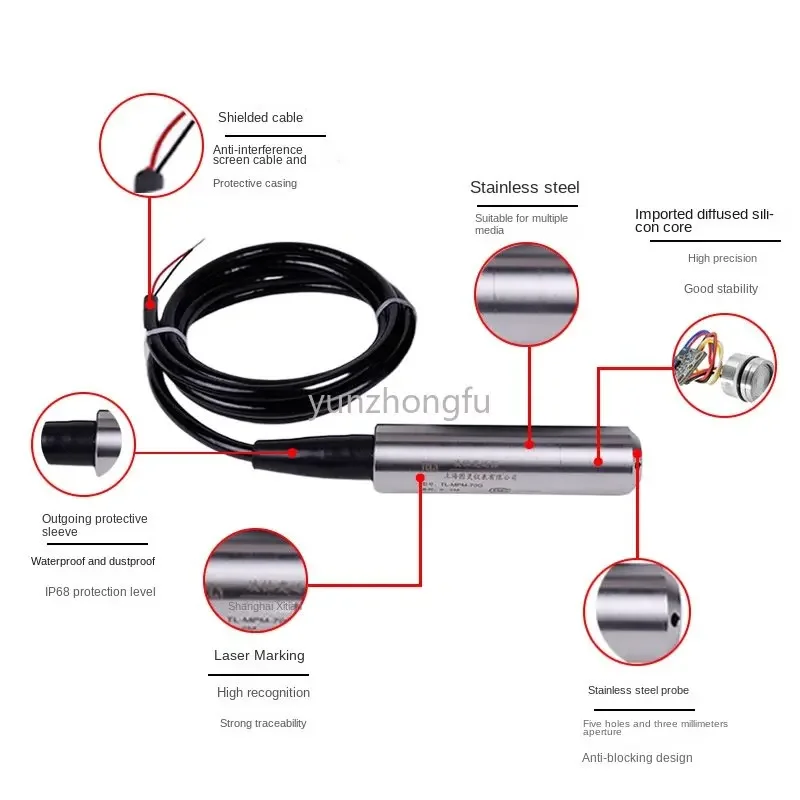 Input Level Transmitter Water Level Sensor Static Pressure Level Gauge Fire Water Tank Reservoir Deep Well