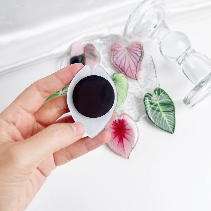 8pcs New Popular plant leaves acrylicre Frigerator magnets decorative patchacrylic simulation of green leaves For plant hobbyist