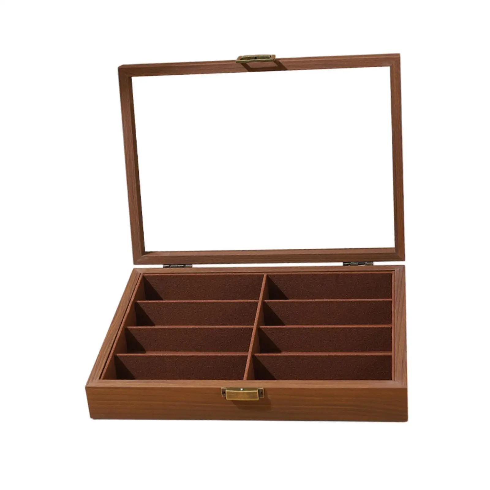 

8 Slots Sunglasses Storage Box Elegant Gift Home Wood Transparent Lid Home Gadget Shop Flip up Glasses Case Glasses Display Case