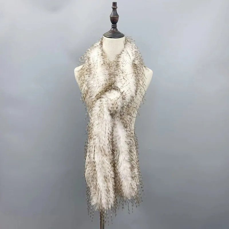 

180cm Imitation Fur Women's Winter Long Warm Scarf Imitation Mink Fur Warm Plush Scarf Banquet Travel Party Autumn Winter New