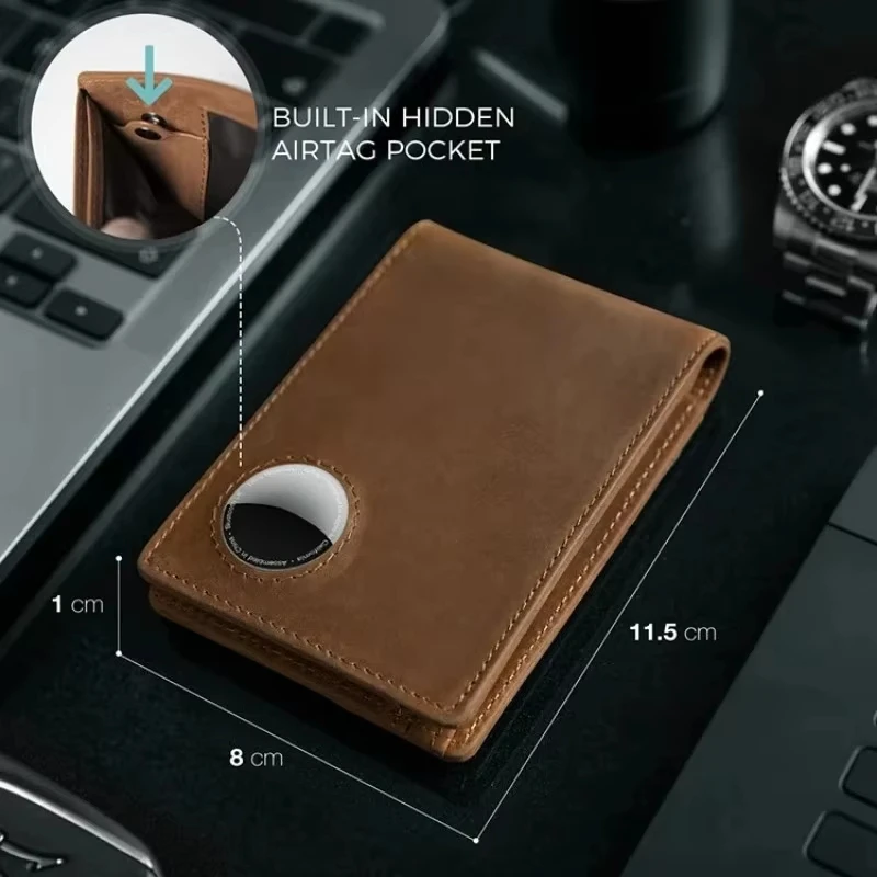 Custom Name Genuine Leather Men's RFID Blocking Wallet,   Multi Card Holder Slim Wallet, Ideal Gift for Men Daily Use & Business