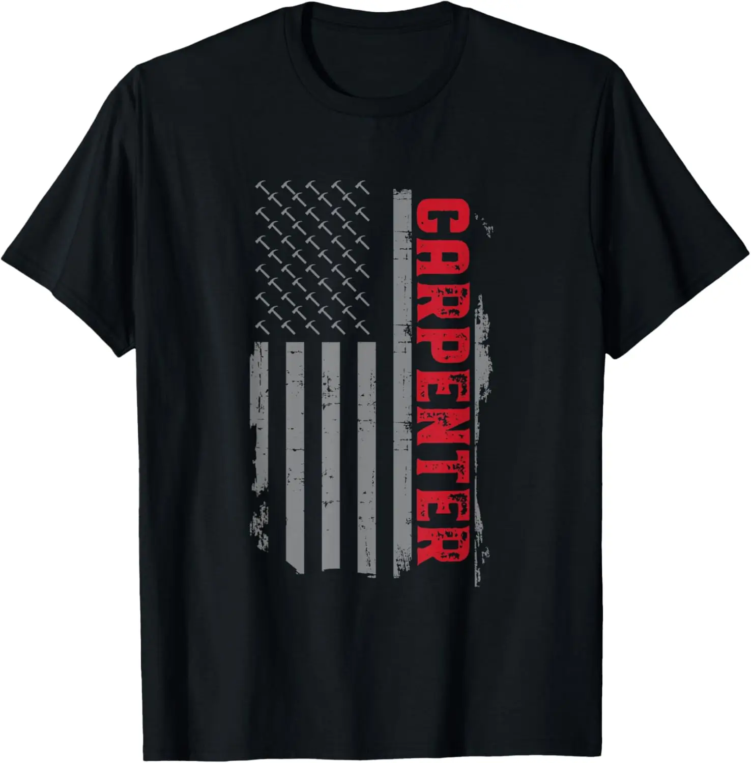 Camiseta masculina retrô com bandeira americana, presente de carpinteiro para marceneiro