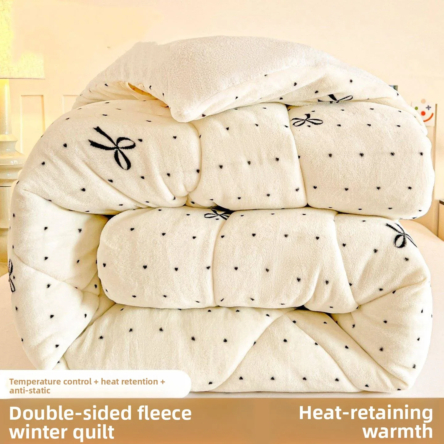 Thickened Double-Sided Lamb Velvet Winter Quilt Milk Velvet Fluffy Warm Cotton Coralline Fleece Pad Durable All Seasons