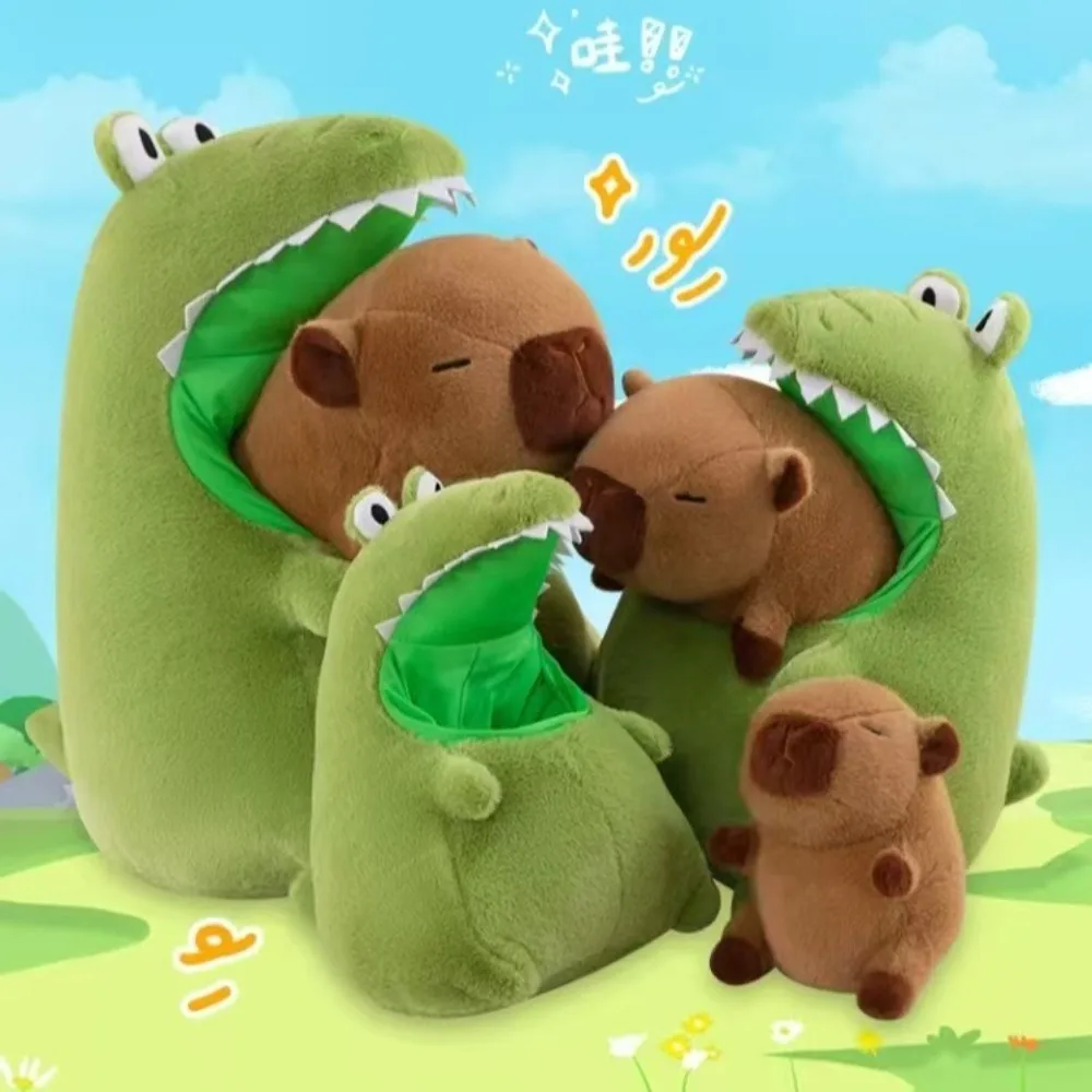 새로운 카피바라 귀여운 탈부착 가능한 녹색 악어 부드러운 쿠션 베개 어린이용