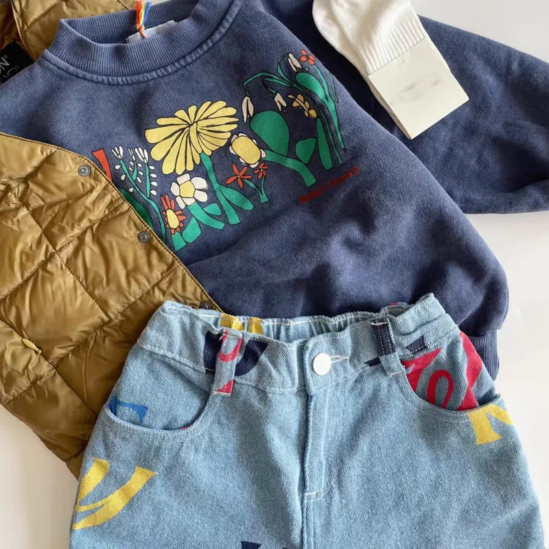 

Partial Spot 2026 BC NEW Spring Summer Baby Girl Cartoon Sets Print Kids Sets T-Shirt and Shorts Flower Boys Children Polo Shirt