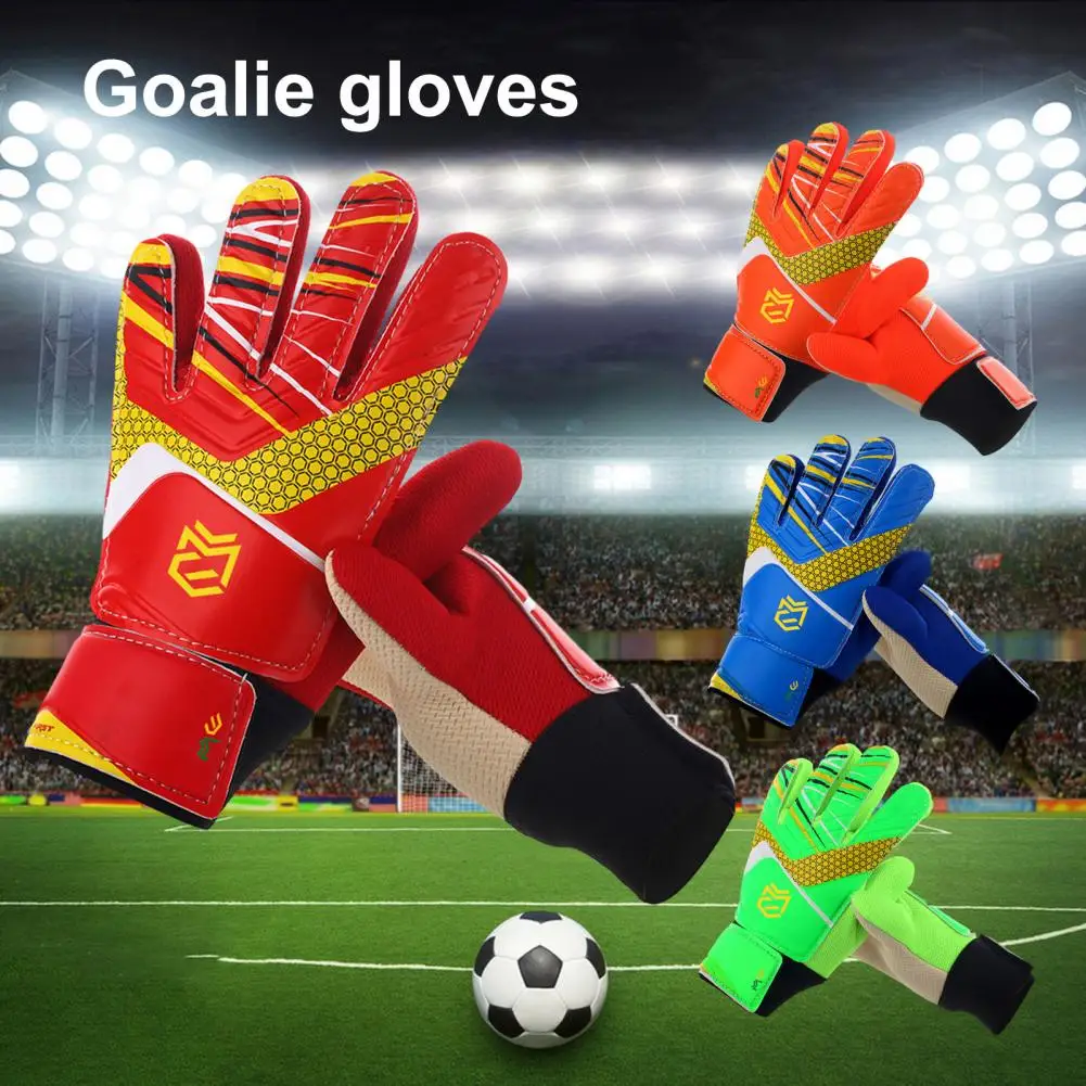 1 Pair Children Soccer Goalkeeper Gloves Goalie Gloves Non-slip Football Glove Kids Goalkeep Gloves Football Training Gloves