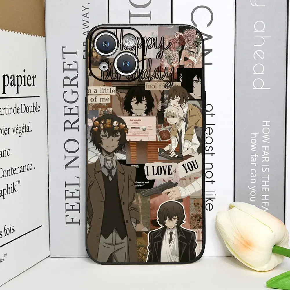 Soft Silicone Phone Case for IPhone 15 14 13 12 11 Pro Max X XR XS 7 8 Plus Shockproof Anime Bungou Stray Dogs Dazai Osamu Cover