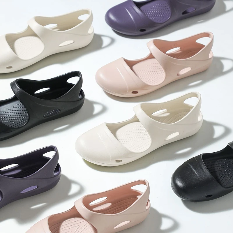 

Women's EVA Solid Color Closed Toe Sandals Lightweight Breathable for Summer Women's Yoga Shoes Casual Walking Flat Shoes