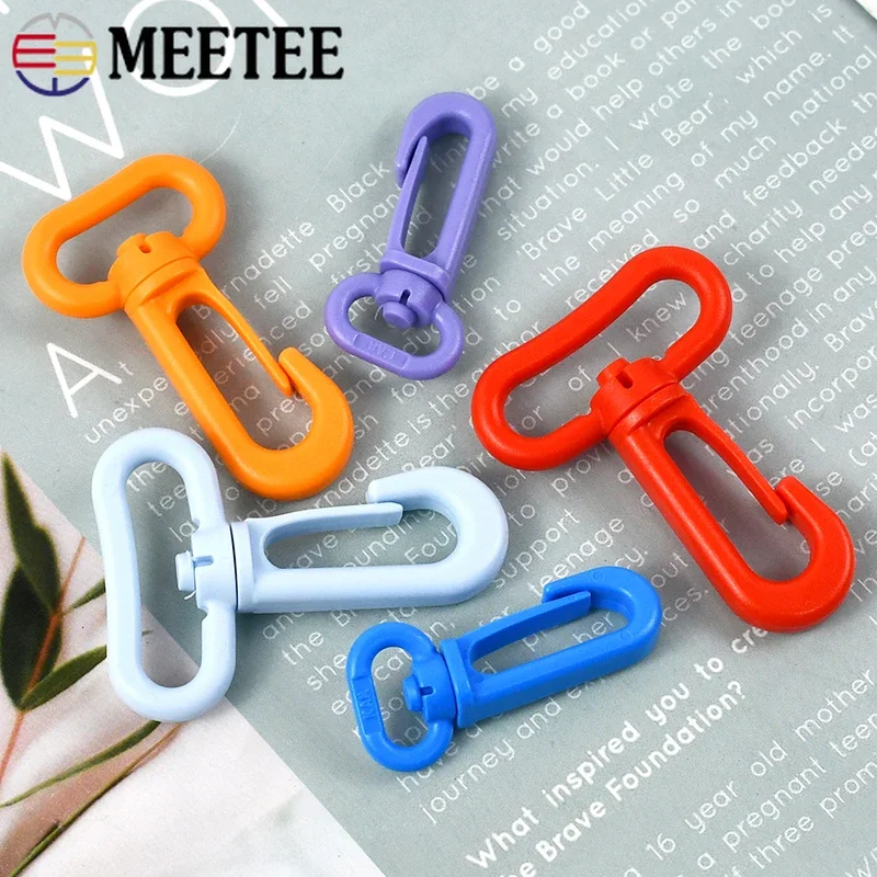 10/30Pcs Meetee 13-31mm Bag Plastic Buckle Swivel Lobster Clasp for Keychain Snap Ring Backpack Strap Carabiner Clip Accessories