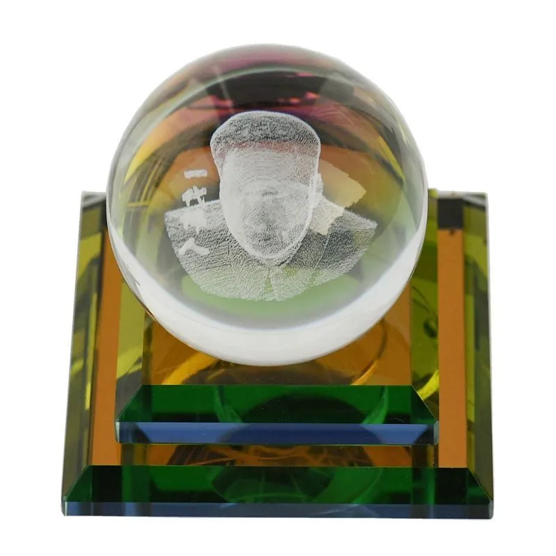 8.1CM New Mao Zedong Crystal Ball Car Ornament Office Home Decor