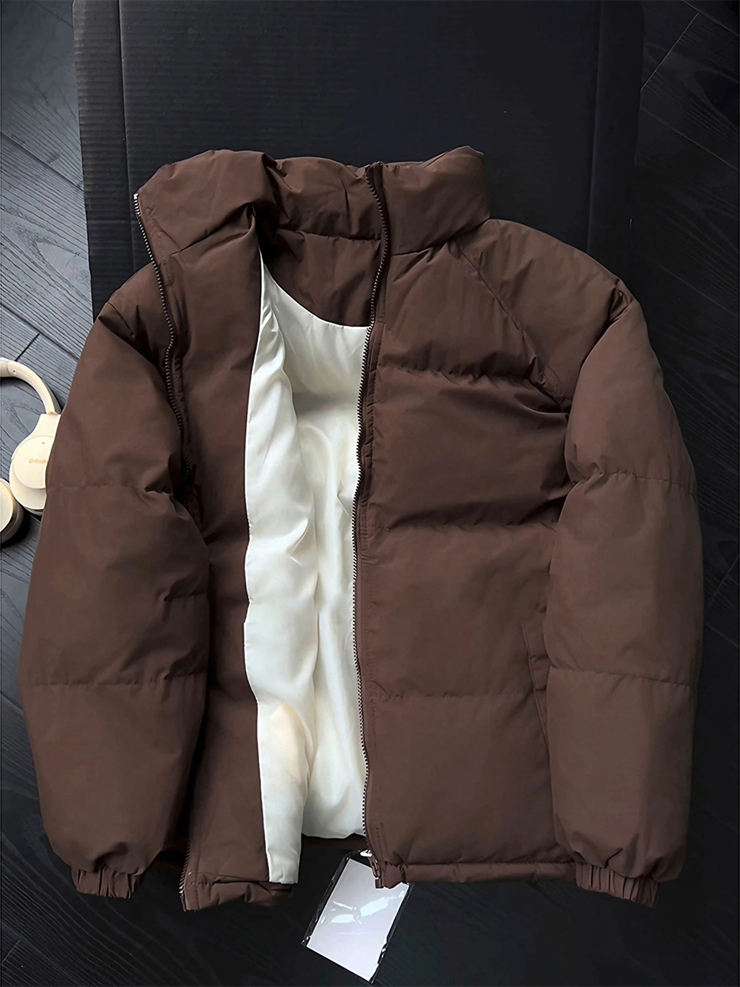 

Warm Cotton Jaet ex Winter Coat Padded Quilted Jaet Youth Faion Thiened Long Sve Zipper Closure Color
