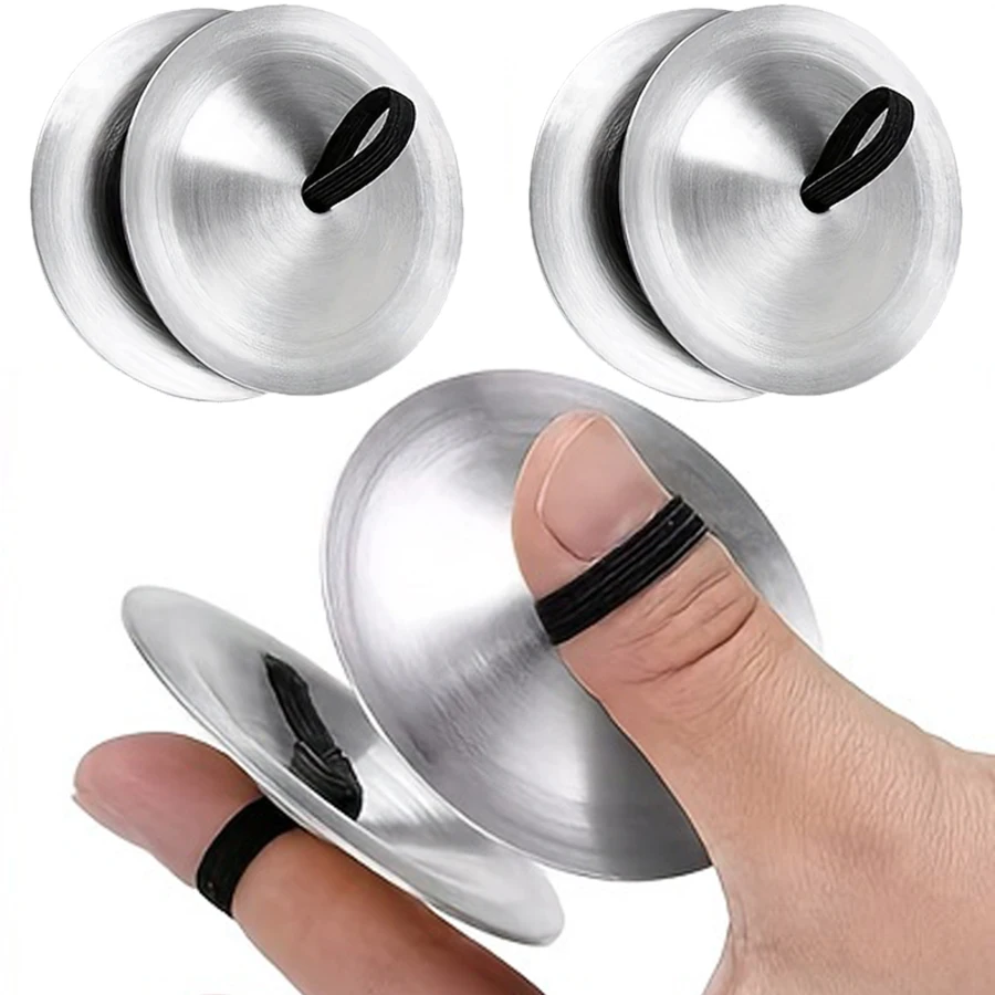 2/4pcs Metal Finger Gong, Mini Metal Percussion Instrument, Orff Music Performance, Classic Handheld Cymbal for Background Music