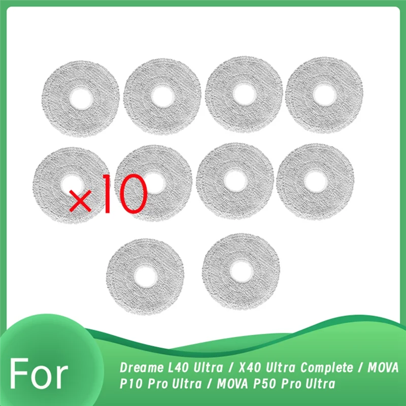 【Berserk】 trapo de limpieza de 10 Uds para Robot aspirador Dreame L40 Ultra / X40 Ultra completo / MOVA P10 Pro Ultra / MOVA P50 Pro Ultra