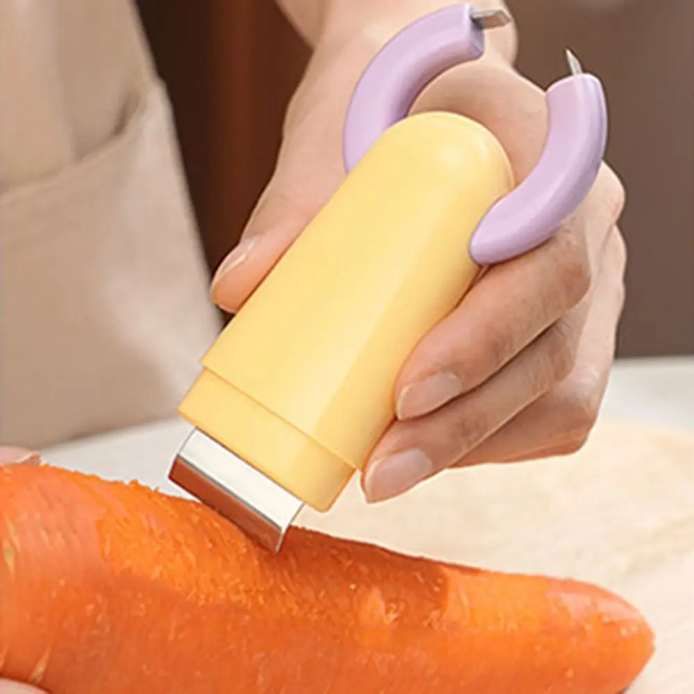 2in1 Garlic Peeler Peeling Function Clip Structure Garlic Peeling Tool Stainless Steel Comfortable Grip Ginger Scraper