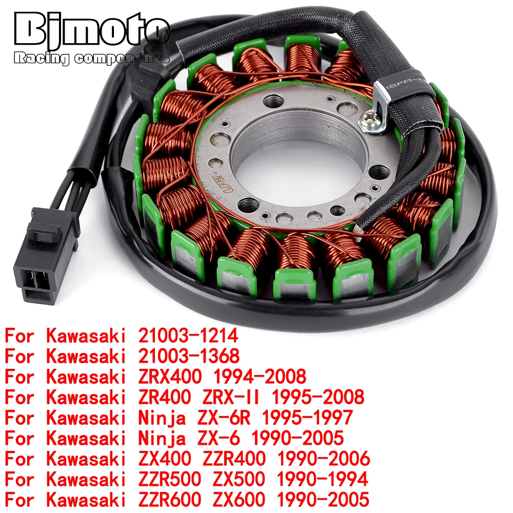 

Stator Coil For Kawasaki 21003-1214 21003-1368 ZRX ZR 400 500 600 ZRX-II Ninja ZX-6R ZX-6 ZX-400 ZZR-400 ZZR-600 1994 1995-2008