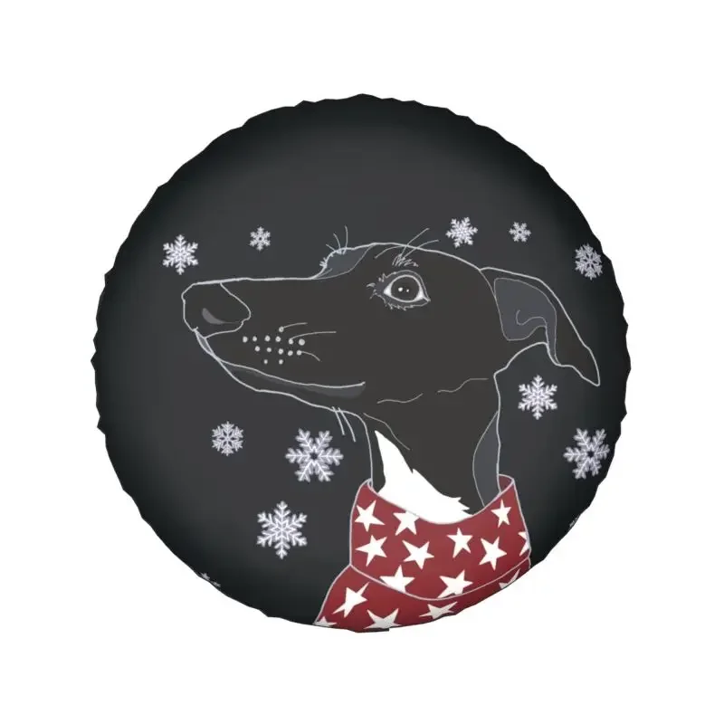 Cute Winter Whippet Spare Wheel Cover Fit for Jeep Hummer 4x4 Trailer Lurcher Greyhound Dog Tire Protector 14