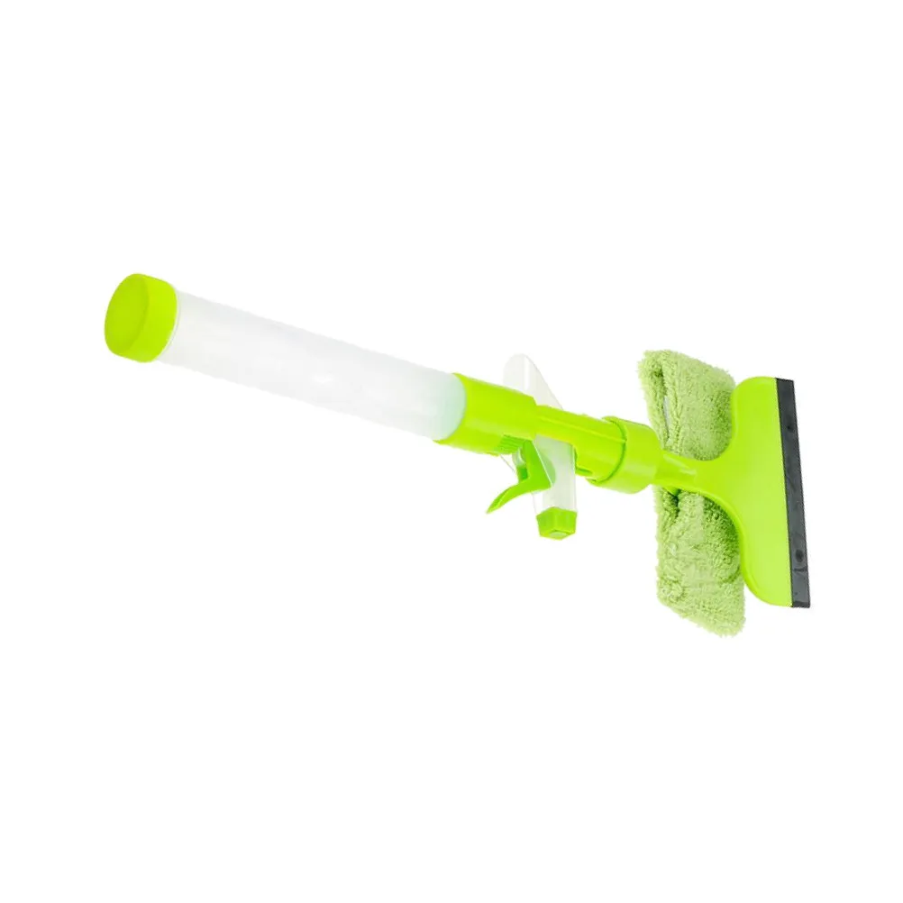 Multi Function Green Window Squeegee Cleaner Portable Glass Cleaning Tool for Home Car Indoor Outdoor Water Spray Wiper Towel