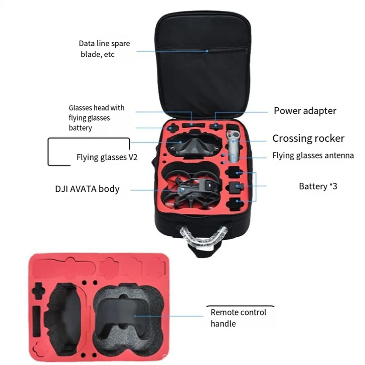 A14M For Avata Storage Bag Backpack Waterproof Nylon Bag for Avata Box Portable Case Flight Accessories Organizer view 5