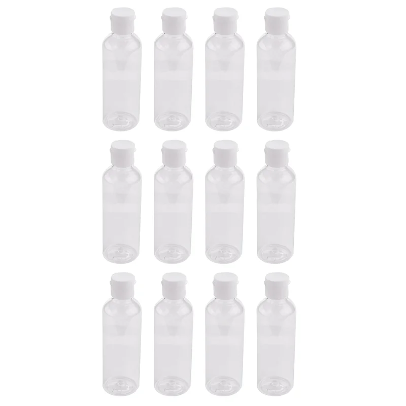 FZFZ 12 X 100Ml 플라스틱 투명 플립 병 여행용 샴푸 로션 화장품 용기