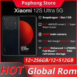 Globalny telefon komórkowy Xiaomi 12S Ultra 5G 6.73 cal 2K AMOLED 120Hz elastyczny Snapdragon Gen 8 okta Core 50mp potrójne aparaty