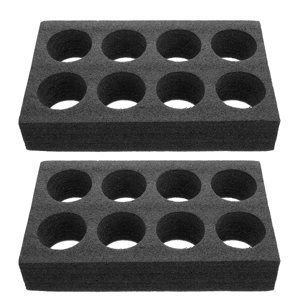 

2Pcs Black 8-Holes Cup Holder Tray for Coffee Tea Beverage DrinkCarrierTray Portable Lightweight Accessories