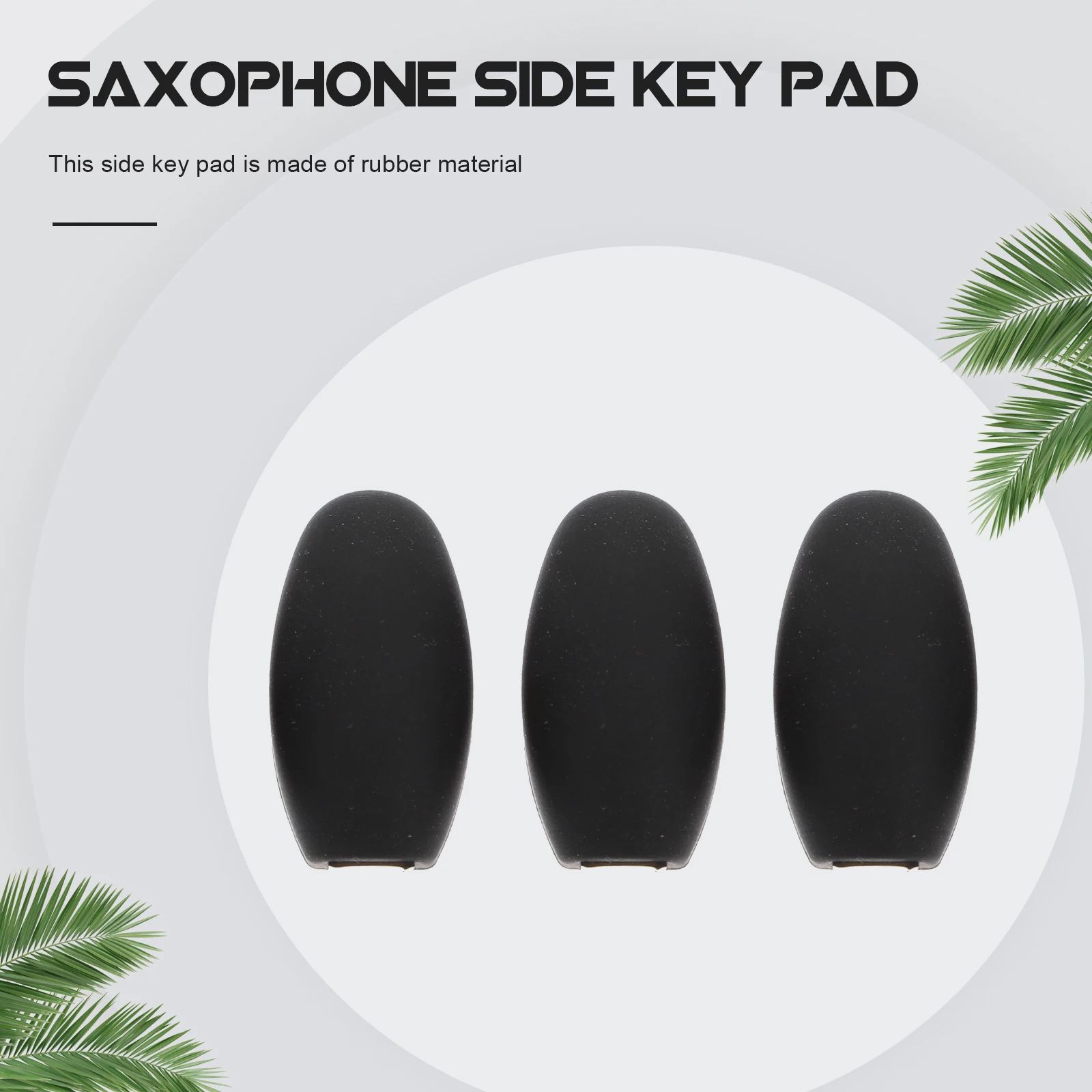

3Pcs Compact Rubber Sax Side Key Covers Replacement Parts For Music Instrument Accessories Black