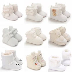 White Men's And Women's Baby Boots, Pre Stepped Boots, Baby Warm Soft Soled Boots, 0-18 Months