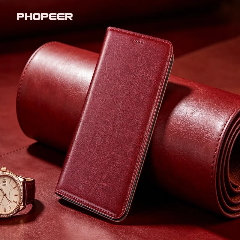 Luxury Genuine Leather Case for Samsung M21 M31 M31S M51 M22 M32 M52 M62 4G 5G Horse skin texture card pack phone case