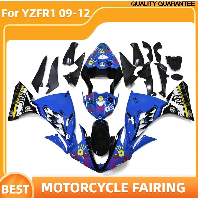 

Cartoon Shark Stickers Fairings Kit For YAMAHA R1 2009 2010 2011 2012 YZF-R1 09-12 ABS Plastic 100% Bodywork