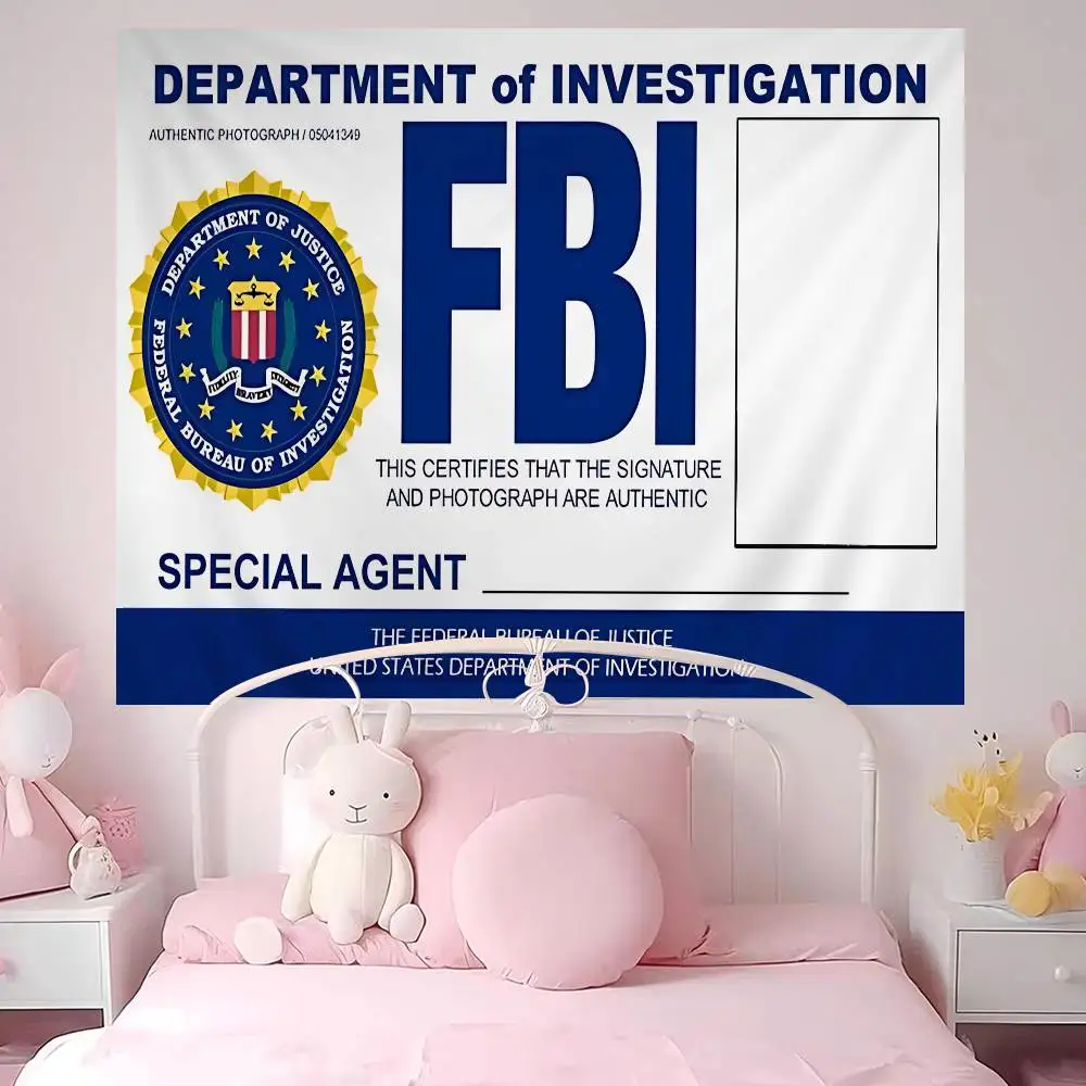 Police FBI Matte Film Hanging Bohemian Tapestry Hanging Tarot Hippie Wall Rugs Dorm Japanese Tapestry